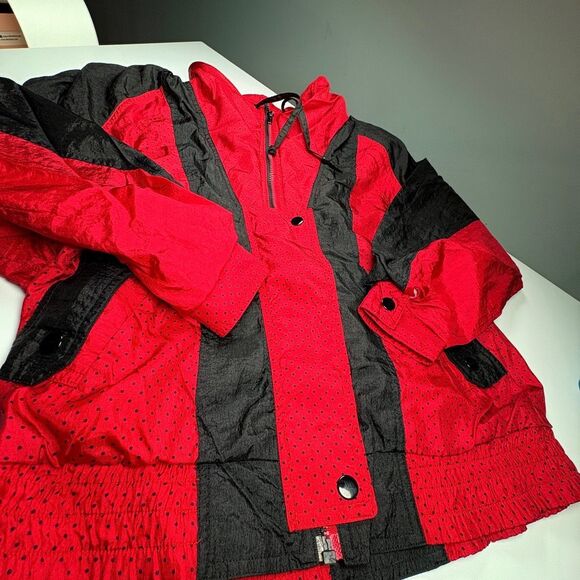 PS Sport Jackets & Blazers - Red & Black wind jacket with polka dots full zip PS S…